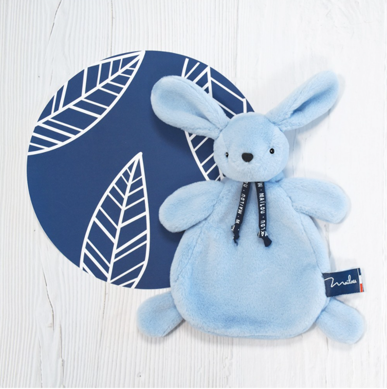  - lapin dorlotin - bleu 25 cm 